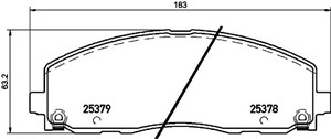 Bremseklosser sett, Framaksel, CHRYSLER,DODGE,FIAT,JEEP,LANCIA,VW, 00K68144163AB, 00K68144163AC, 00K68144163AD, 00K68144163AE, 00K681441