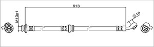 Bremseslange, Framaksel høyre, NISSAN QASHQAI SUV II, X-TRAIL, 462104CE0A, 46210-4CE0A, 462104CE1A, 46210-4CE1A