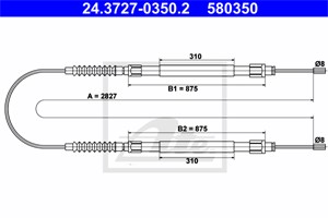 Kabel, parkeringsbremse, Bak, CITROËN JUMPER Buss, PEUGEOT BOXER Buss, 4745 V3
