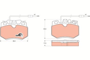 Bremseklosser sett, Framaksel, PEUGEOT 205 I, 205 II, 205 Cabriolet I, 205 Skåp/halvkombi, 309 I, 309 II, 4250 37, 4250 77, 4250 82, 425