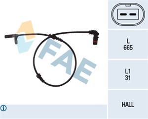Sensor, hjulturtall, Framaksel, MERCEDES-BENZ C-KLASS [W204], C-KLASS T-Model [S204], 204 540 01 17, A 204 540 01 17, ALS-1860