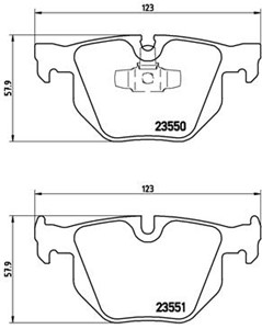 Bremseklosser sett, Bakaksel, BMW 3 [E90], 3 Cabriolet [E93], 3 Coupé [E92], 3 Touring [E91], X1 [E84], 34121288895, 34121288896, 342122