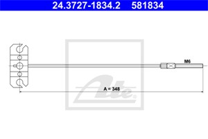 Kabel, parkeringsbremse, Foran, MAZDA 3, 3 Sedan, 3 Skåp/halvkombi, 6 Sedan, 6 Skåp / kombi, CX-5, CX-5 Van, KD31-44-150