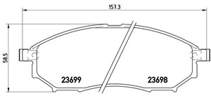 Bremseklosser sett, Bakaksel, Framaksel, INFINITI,NISSAN,RENAULT, 410600023R, 410600V790, 410603072R, 41060AR090, 41060AT30J, 41060CC090