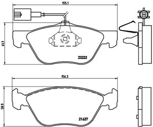 Bremseklosser sett, Framaksel, ALFA ROMEO 166, 71770959, 77362228, 77362254, 77365938, 9948092, 9949412, 9951101