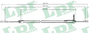 Kabel, parkeringsbremse, Venstre, MERCEDES-BENZ C-KLASS [W202], C-KLASS T-Model [S202], CLK [C208], CLK Cabriolet [A208], 2024200185, 20