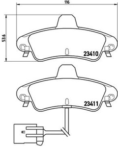Bremseklosser sett, Bakaksel, FORD,FORD USA, 1088938, 1089400, 1129886, 1129986, 1204852, 1500668, 1504143, 1672939, 6669780, 7153477, 9