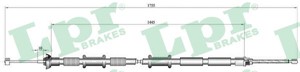 Kabel, parkeringsbremse, Bak, Venstre, FIAT DOBLO Skåp/stor limousine, 46835327