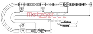 Kabel, parkeringsbremse, Bak, Høyre bak, Høyre, KIA, 0K2A244410E, 0K2A244410F
