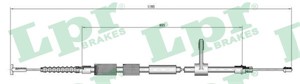 Kabel, parkeringsbremse, Bak, Høyre, ALFA ROMEO 147, 156, 46542755