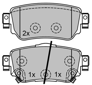 Bremseklosser sett, Bakaksel, NISSAN QASHQAI SUV II, D4060-4EA0A