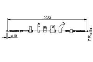 Kabel, parkeringsbremse, Bak, Venstre, MITSUBISHI L200 / TRITON, L200 / TRITON Flak/chassi, MN102416