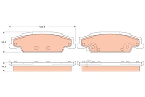 Bremseklosser sett, Bakaksel, CADILLAC CTS, STS, 85735537