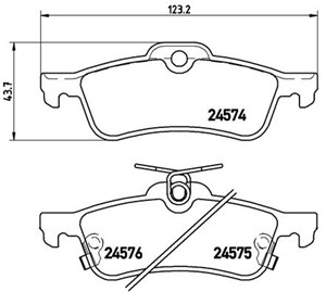 Bremseklosser sett, Bakaksel, DAIHATSU CHARADE VIII, TOYOTA YARIS, YARIS Skåp/halvkombi, 044660D010, 044660D010000, 04466YZZE6
