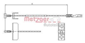 Kabel, parkeringsbremse, Senter, NISSAN,OPEL,RENAULT, 3653 016 73R, 4408735, 7700 313 058, 91165521