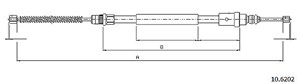 Kabel, parkeringsbremse, Bak, Høyre, PEUGEOT 406, 406 Break, 4745.H2, 4745.L5, 9623329080, 9630504580