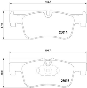 Bremseklosser sett, BMW 1 [F20, F21], 2 Cabriolet [F23], 2 Coupé [F22, F87], 34116850567, 34116858910
