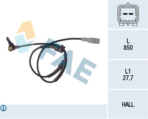 Sensor, hjulturtall, Framaksel høyre, CITROËN C8, FIAT ULYSSE, LANCIA PHEDRA, PEUGEOT 807, 1493883080, 4545 95, 4545.95