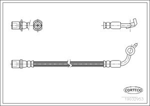 Bremseslange, Framaksel høyre, Høyre, TOYOTA HIACE Buss IV, HIACE Skåp IV, 9094702833, 9094702835