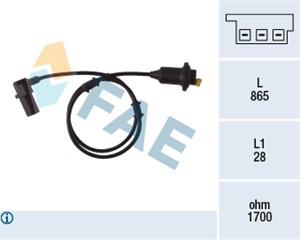Sensor, hjulturtall, bakaksel begge sider, MERCEDES-BENZ A-KLASS [W168], VANEO [414], 168 540 03 17