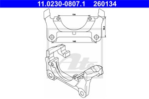 Holder, bremseklave, Framaksel, AUDI,SEAT, 4F0 615 125