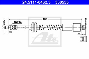 Bremseslange, Framaksel, CITROËN,FIAT,LANCIA,PEUGEOT, 1484536080, 4806 A6