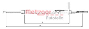 Kabel, parkeringsbremse, Bak, Høyre bak, Høyre, MERCEDES-BENZ A-KLASS [W168], VANEO [414], 168 420 07 85, 1684200785, A 168 420 07 85, A