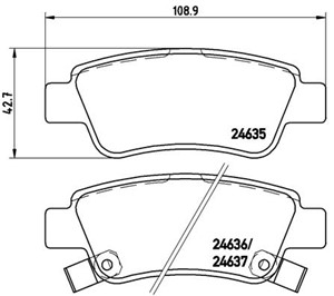 Bremseklosser sett, Bakaksel, HONDA CR-V III, CR-V IV, 43022SWWG00, 43022SWWG01, 43022SWWG02, 43022SWWG03, 43022T1GG00