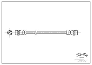Bremseslange, Bakaksel, Hjulside, Kjøretøysiden, MERCEDES-BENZ SPRINTER 4-t Skåp [B904], 2D0611775A, 9044280435