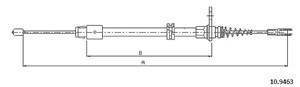 Kabel, parkeringsbremse, Bak, Høyre, Venstre, MERCEDES-BENZ, 204 420 09 85, 204 420 25 85, 2044200985, 2044202585, A 204 420 09 85, A 20