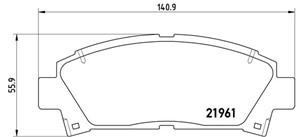 Bremseklosser sett, Framaksel, TOYOTA AVENSIS, AVENSIS Kombi, AVENSIS Liftback, CALDINA Kombi, CARINA E VI, CARINA E Sedan VI, MR2 II, 0
