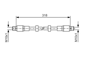 Bremseslange, framaksel, Høyre eller venstre, AUDI A6 Allroad C6, A6 C6, A6 C6 Avant, 4F0 611 707 B, 4F0 611 707