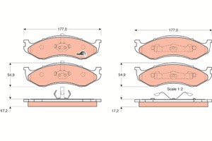 Bremseklosser sett, Framaksel, JEEP CHEROKEE, COMANCHE, GRAND CHEROKEE I, WRANGLER I, WRANGLER II, KIA CARNIVAL I, CARNIVAL II, 0000K047