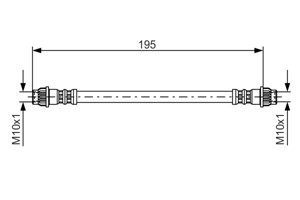 Bremseslange, Bakaksel, Ytre, Høyre bakaksel, Høyre, RENAULT KANGOO, KANGOO Express, 77 00 304 969