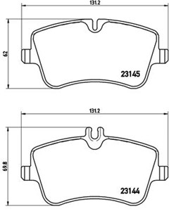 Bremseklosser sett, MERCEDES-BENZ, 0034202520, 0034204520, 0034205920, 0034209520, 0054206220, A0034202520, A0034204520, A0034205920, A0