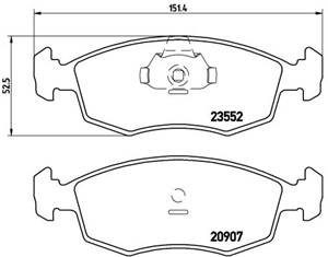 Bremseklosser sett, Framaksel, FIAT PALIO, PALIO Weekend, PUNTO, SIENA, STRADA Pick-up, 71738151, 71738152, 71752592, 71770961, 77362177