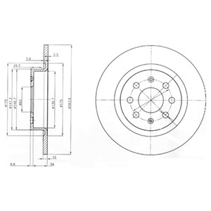 Bremseskive, Bakaksel, ABARTH,FIAT,OPEL,VAUXHALL, 55700592, 55700593, 569097, 93167282, 95526493