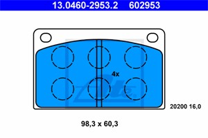 Bremseklosser sett, Framaksel, VOLVO 140, 140 Kombi, 164, 240, 240 Kombi, 260, 260 Coupé, 260 Kombi, 270163, 271739, 272566, 272673, 272