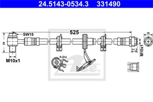 Bremseslange, Framaksel høyre, MERCEDES-BENZ M-KLASS [W163], 163 420 09 48, 163 420 12 48, 163 420 14 48, 163 420 19 48, 163 420 21 48,