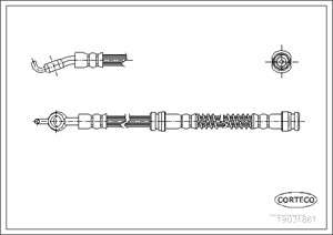 Bremseslange, Framaksel, MITSUBISHI COLT IV, LANCER V, LANCER Station Wagon V, 96212323, MB857426, MR129799