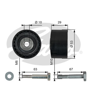 Styrerulle-kilerem tannrem, Nede, FIAT,SUZUKI, 0055187100, 1278179J50, 1278179J51, 55187100, 5636743, 636439, 68189934AA, 71771498, 9317