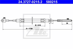 Kabel, parkeringsbremse, Bak, BMW 5 [E34], 5 Touring [E34], 34 41 1 162 005