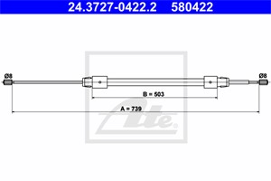 Kabel, parkeringsbremse, Høyre bak, MERCEDES-BENZ A-KLASS [W168], 168 420 15 85, A 168 420 15 85