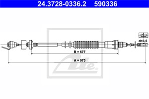 Kabel, clutchbetjening, CITROËN,FIAT,LANCIA,PEUGEOT, 1487268080, 2150 AC