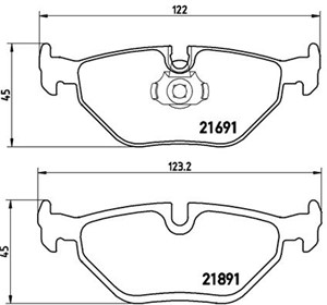 Bremseklosser sett, Bakaksel, ALPINA B10, B10 Touring, BMW 5 [E39], 5 Touring [E39], 34211163395, 34212157591, 34212157592, 34216761281