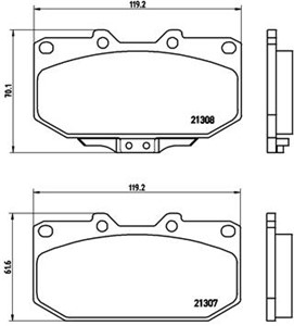 Bremseklosser sett, Framaksel, NISSAN 300ZX, SILVIA, SUBARU IMPREZA Kombi, IMPREZA Sedan, TOYOTA YARIS, 0446552360, 26296AE120, 26296AE1