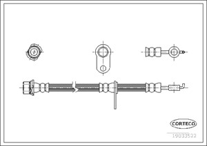 Bremseslange, Framaksel venstre, Venstre, TOYOTA AVENSIS VERSO, 9094702C78
