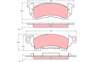 Bremseklosser sett, Framaksel, BUICK,CADILLAC,CHEVROLET,OLDSMOBILE,PONTIAC, 01154458, 01154578, 01155332, 1154578, 1155332, 12300192, 12