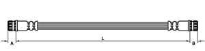 Bremseslange, bakaksel begge sider, MITSUBISHI COLT VI, 4650B136, MR955330