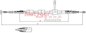 Kabel, parkeringsbremse, Bak, Høyre bak, Høyre, ALFA ROMEO 147, 46542755